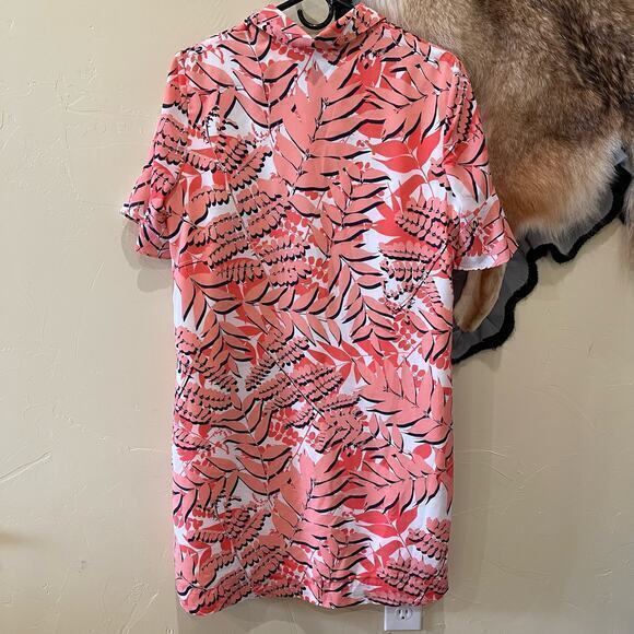 Banana Republic Medium Shift Dress Pockets Ruffle Sleeve Bloomcore Professional - Picture 2 of 7